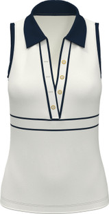 Original Penguin Sleeveless Contrast Trim V-Neck Polo