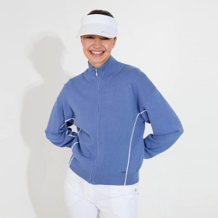 Abacus Niblick Full Zip Sweater | Horizon Blue