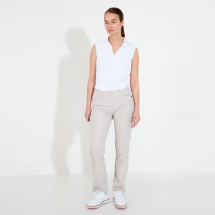 Abacus Victoria White Scallop Sleeveless Polo