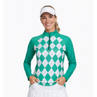 JoFit Lucky Argyle Long Sleeve UV Mock [S26]