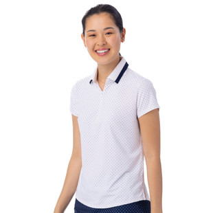 BelynKey Coastal Dot Penny Cap Sleeve Polo