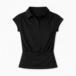 Calliope Amelia Crop Cap Sleeve Polo