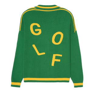 Ellsworth+Ivey Emily Green/Yellow Varsity Golf Cardigan