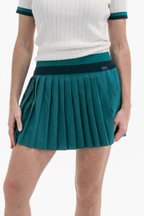 Foray Golf Dark Green Rib Waist Pleat Skort