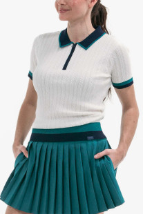 Foray Golf Dark Green Rib Waist Pleat Skort