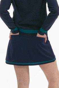 Foray Golf Club Navy/Dark Green Braid Trim Skort