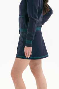 Foray Golf Club Navy/Dark Green Braid Trim Skort