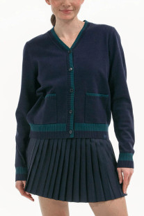 Foray Golf Club Navy/Dark Green Braid Trim Skort