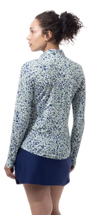 SanSoleil SolMelange Jungle Cat Long Sleeve Zip Mock