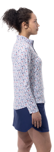 SanSoleil SolCool Red Wine & Blue Long Sleeve Mock