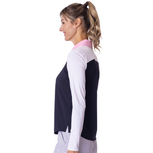 BelynKey Kali Onyx/Aurora Pink Long Sleeve Polo
