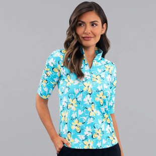 IBKUL Ruched Elbow Sleeve Mandarin Collar [SS26]