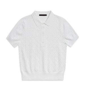 Greyson Pointelle Short Sleeve Polo for women featuring breathable pointelle knit texture, short sleeves, and a polished performance fit.