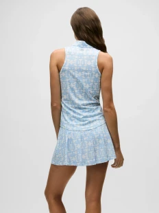 Greyson Alpha Glyph Sleeveless Vesta Mock Neck Top