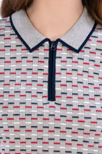 Foray Golf Navy/Red Short Sleeve Knit Polo [2026]
