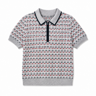 Foray Golf Navy/Red Short Sleeve Knit Polo [2026]