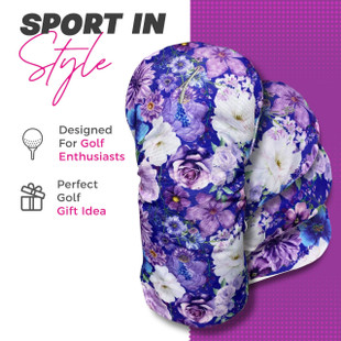 Taboo Fashions Purple Petals 4-Pack Headcover Set