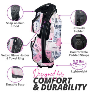 Taboo Fashions Love Notes Pink 14-Way Lightweight Cart Bag