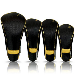 Taboo Fashions Black/Gold 4-Pack Headcover Set