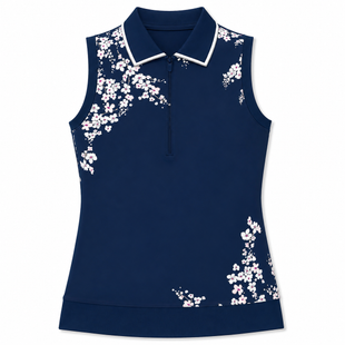 Callaway Floral Blossom Rib Sleeveless Polo