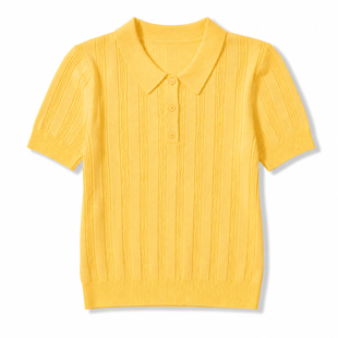 Foray Golf Short Sleeve Knit Yellow Polo