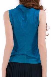 Foray Golf Rib Blue Opal Sleeveless Zip Polo [2026]