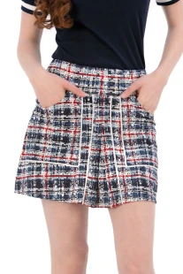 Foray Golf Front Pleat Plaid Bouclé Skort [2026]