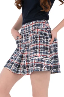 Foray Golf Front Pleat Plaid Bouclé Skort [2026]