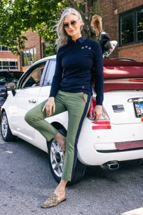 Golftini 27"  Rev'd Up Olive/Navy Ankle Pant