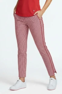 Golftini 27" Roma Rush Red Houndstooth Ankle Pant