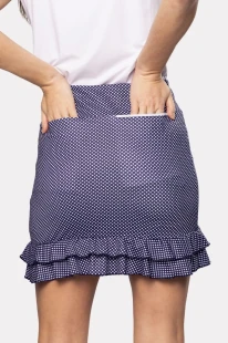 Golftini Stretch Tech Double Shot Dot Ruffle Skort