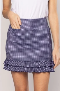 Golftini Stretch Tech Double Shot Dot Ruffle Skort