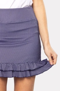 Golftini Stretch Tech Double Shot Dot Ruffle Skort