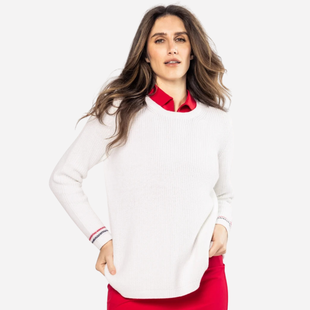 Golftini Darcy White/Red Sweater