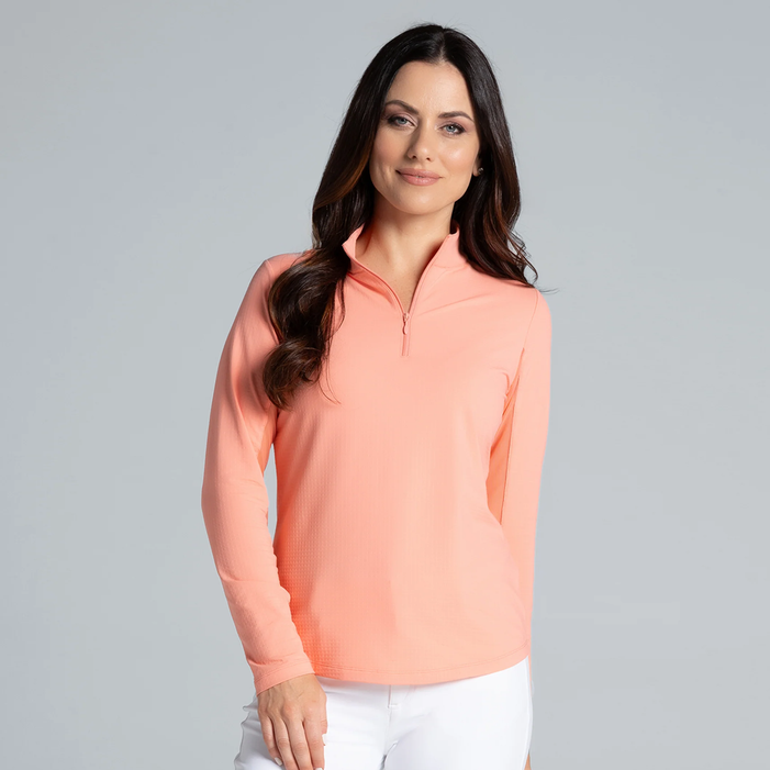 IBKUL Solid Long Sleeve Zip Mock