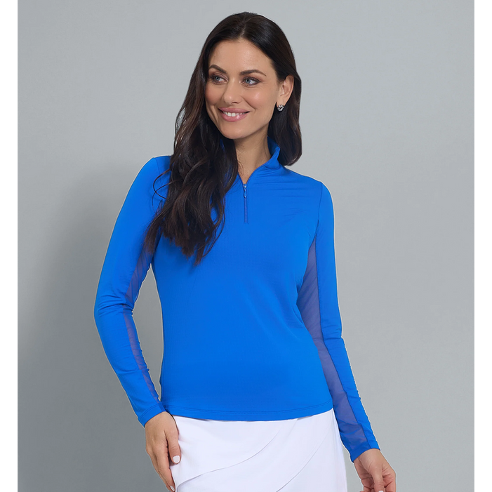 IBKUL Solid Long Sleeve Zip Mock