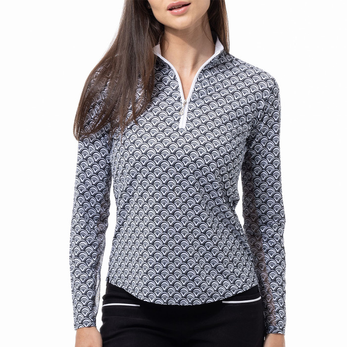 SanSoleil SolCool Shelltee Black Long Sleeve Mock