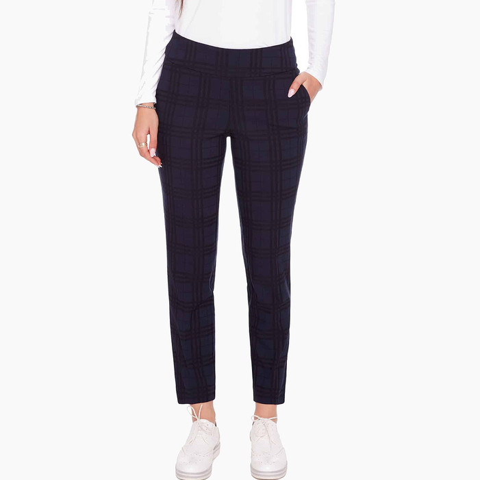 Swing Control Techno Plaid Jacquard Ankle Pant