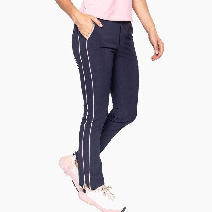 Golftini Stretch Ankle Pant - Navy/Rose Pink Golftini Stretch Ankle Pant - Navy/Rose Pink