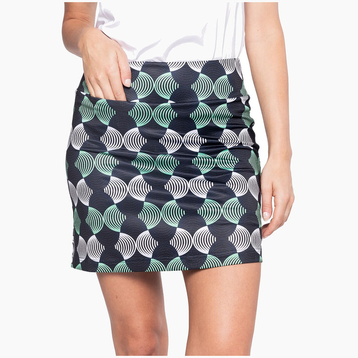 Golftini Stretch Tech Whirlwind Navy/Kelly Green Skort