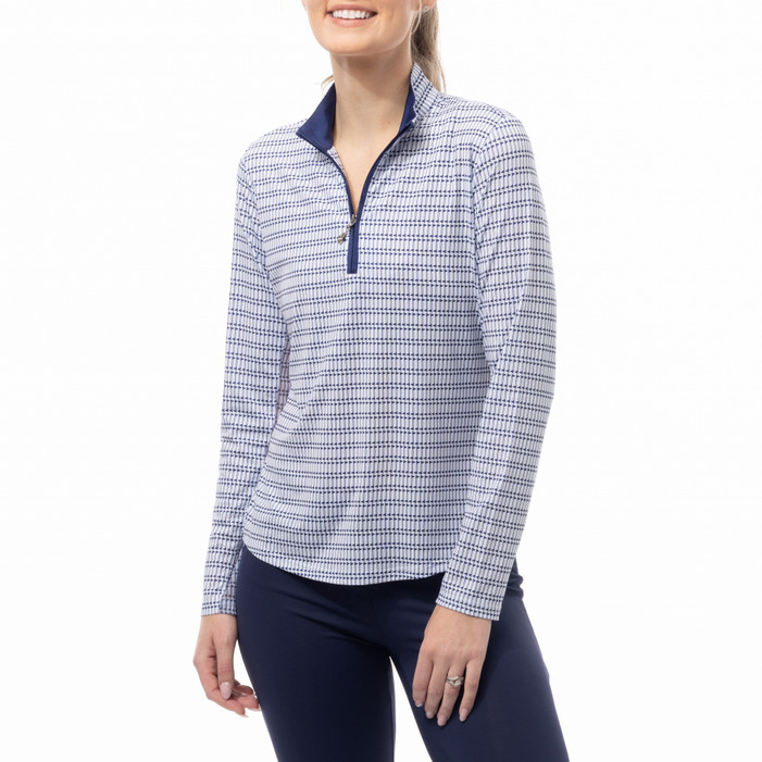 SanSoleil Mastermind Navy SolCool Long Sleeve Mock SanSoleil Mastermind Navy SolCool Long Sleeve Mock