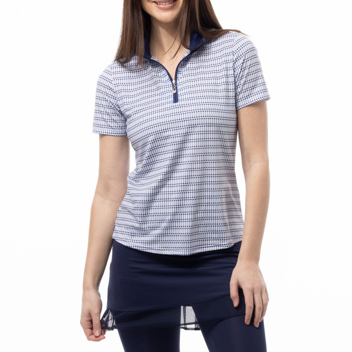 SanSoleil Mastermind Navy SolCool Short Sleeve Mock SanSoleil Mastermind Navy SolCool Short Sleeve Mock
