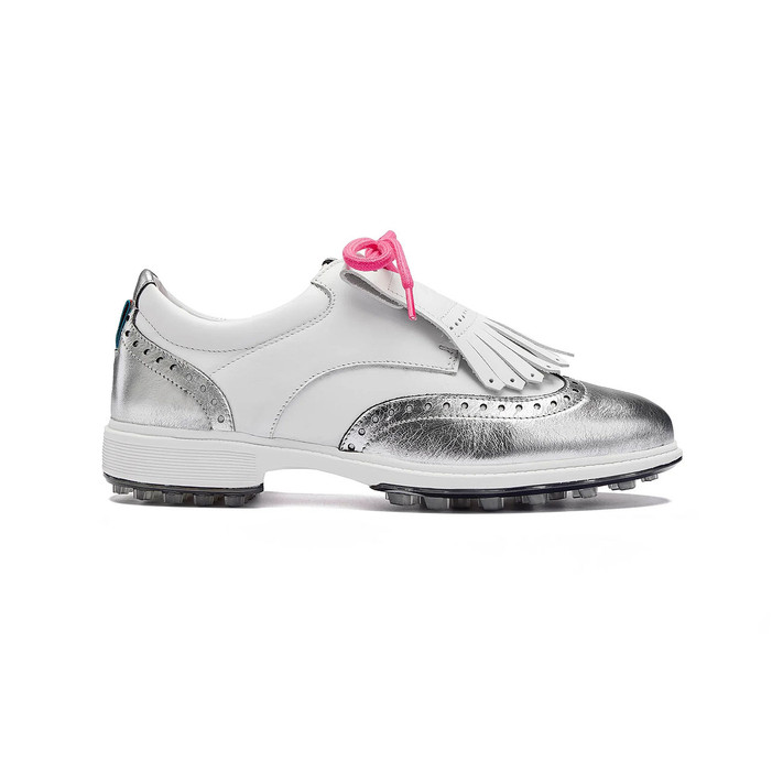 Royal Albartross Tailor Silver Wingtip Golf Shoe