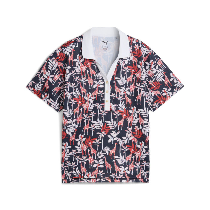 PUMA Ventura Navy/Red Giraffe Short Sleeve Pique Polo PUMA Ventura Navy/Red Giraffe Short Sleeve Pique Polo