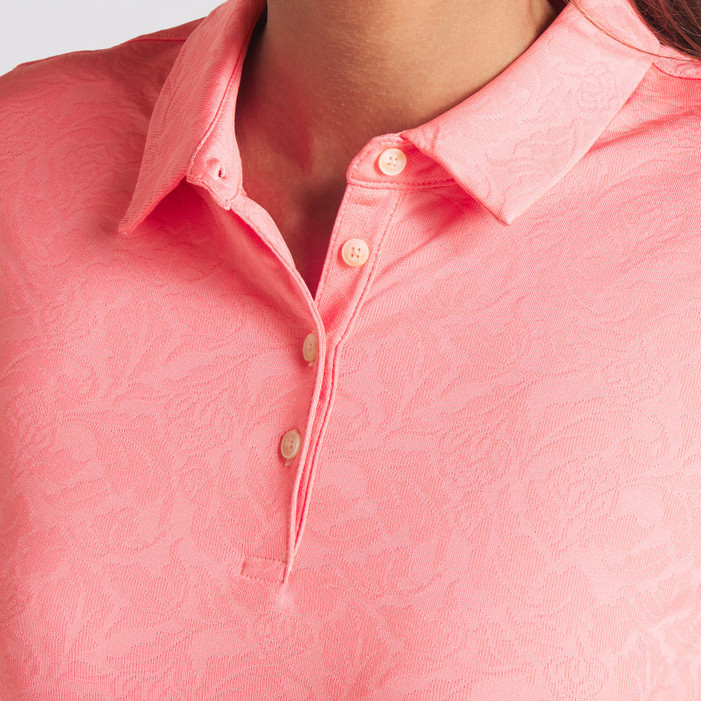 Puma MATTR Lianas Peach Frost Jacquard Golf Polo Puma MATTR Lianas Peach Frost Jacquard Golf Polo