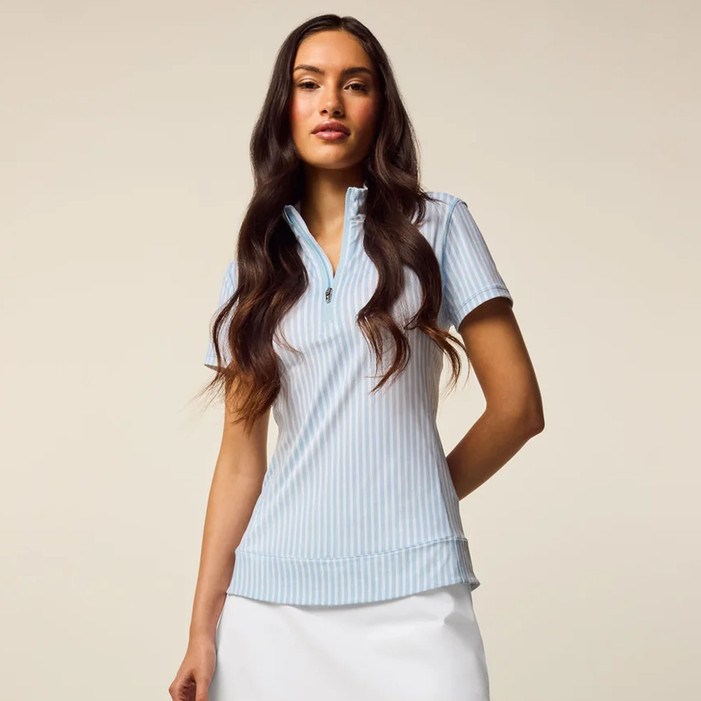 Windsor Stripe Halley Short Sleeve Quarter-Zip