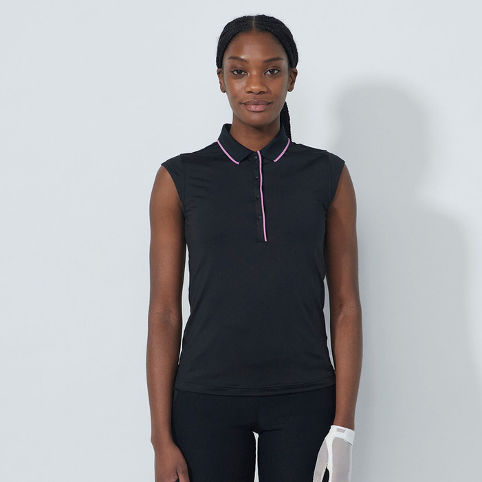 Daily Sports Embroidery Logo Black Sleeveless Polo Daily Sports Embroidery Logo Black Sleeveless Polo