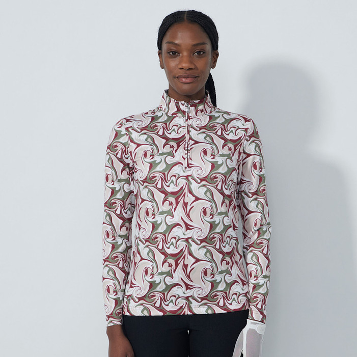 Daily Sports Swirl Peached Half Neck Long Sleeve Mock