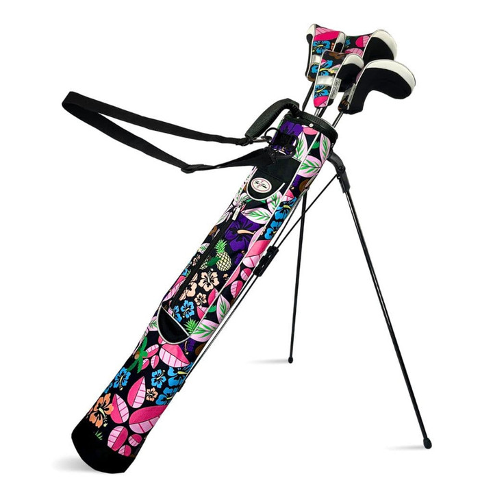 Designer Women's Sunday Golf Range Bag with Stand - Tropical Paradise