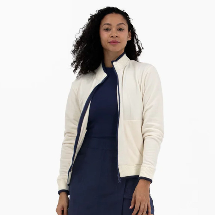 Foray Winter White/Navy Fleece Bomber